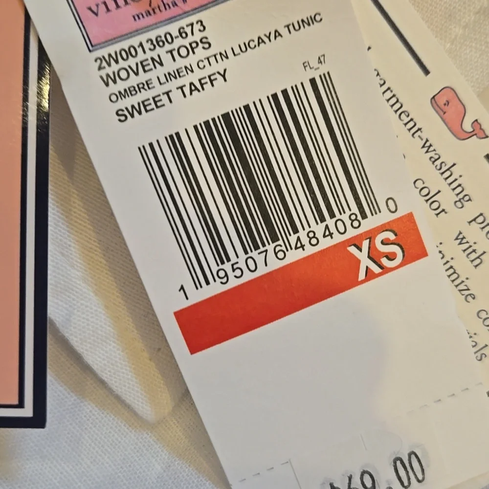 New Vineyard Vines Sweet Taffy Pink Ombre Linen Blend Lucaya Tunic - Picture 6 of 9